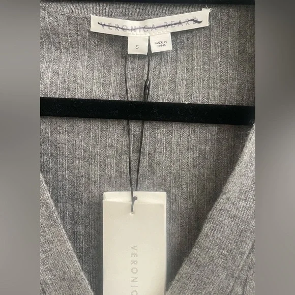 NWT Veronica Beard Grey Melange 100% Cashmere Cardigan Sweater - Size Small